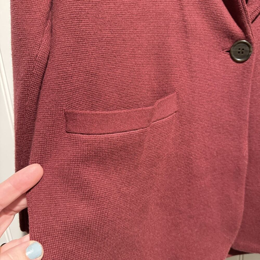 J Crew Burgundy Cecile Relaxed Sweater Blazer Size Small - Picture 3 of 6